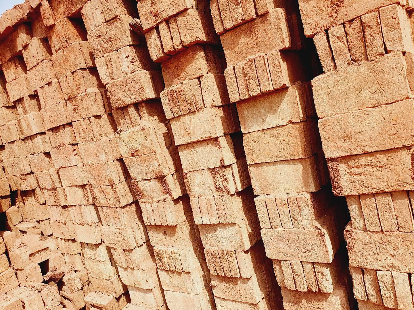 Good quality bricks stacked ready for supply